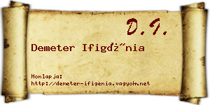 Demeter Ifigénia névjegykártya